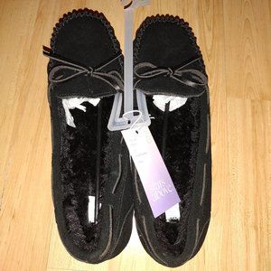 Stars Above Suede Moccasin Slippers